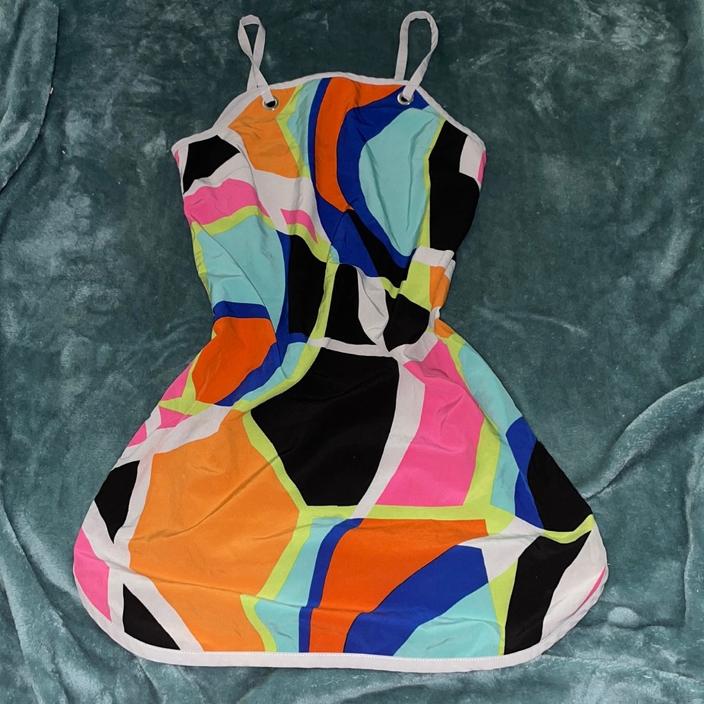colorful skin tight dress